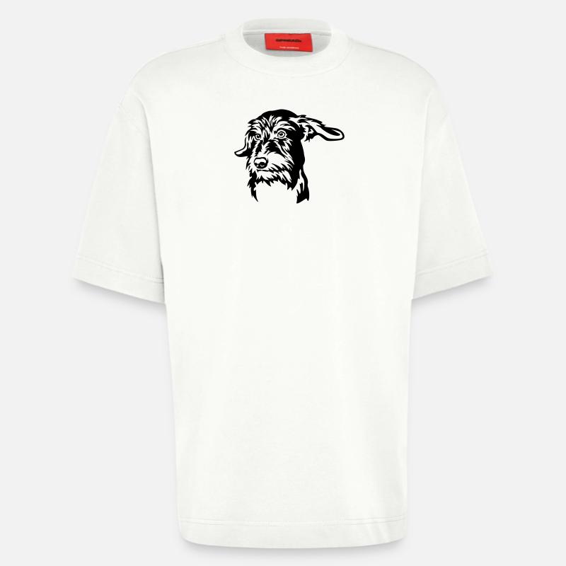 Dackel Kopf - Heavyweight T-Shirt - made by SPREAD  - OFF WHITE