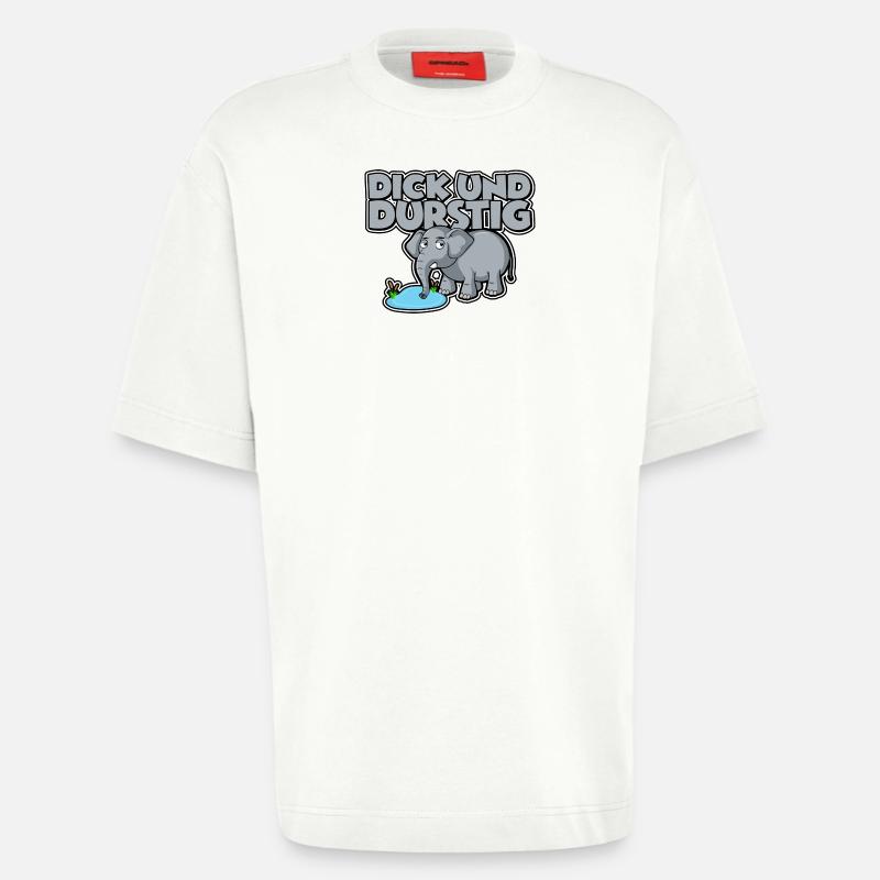 Dick und durstig - Heavyweight T-Shirt - made by SPREAD  - OFF WHITE