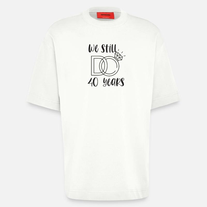 40th Wedding Anniversary Ruby Wedding Wedding Gift - Heavyweight T-Shirt - made by SPREAD  - OFF WHITE