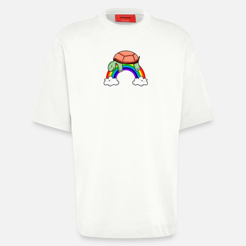 Rainbow Turtle - Heavyweight T-Shirt - made by SPREAD - OFF WHITE