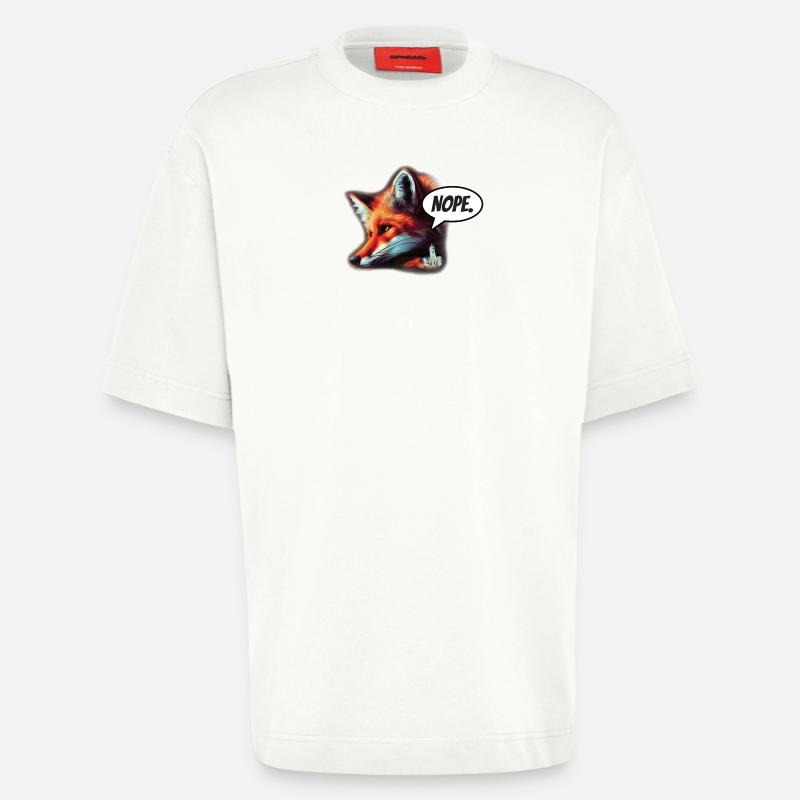 Fuchs Nope - Heavyweight T-Shirt - made by SPREAD  - OFF WHITE