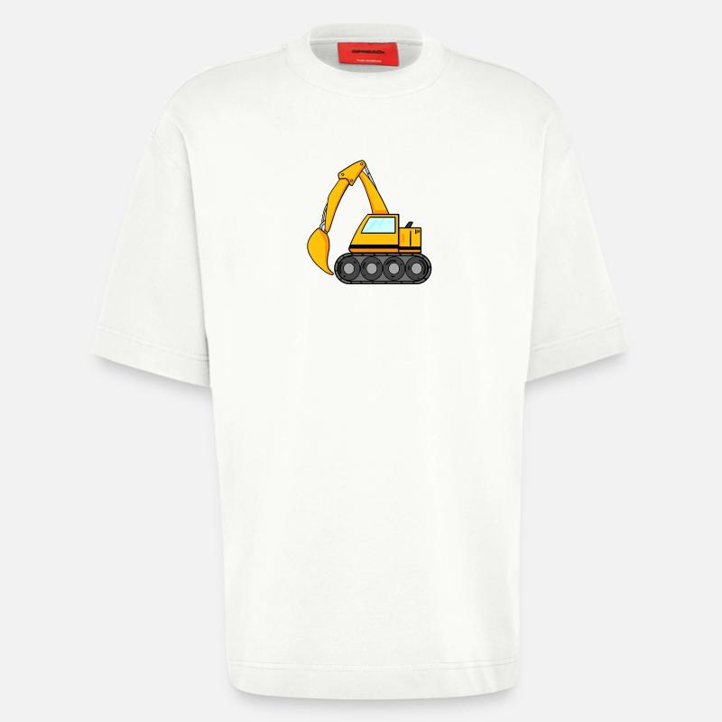 Löffelbagger Ausgräber Bagger Baumaschine - Heavyweight T-Shirt - made by SPREAD - OFF WHITE