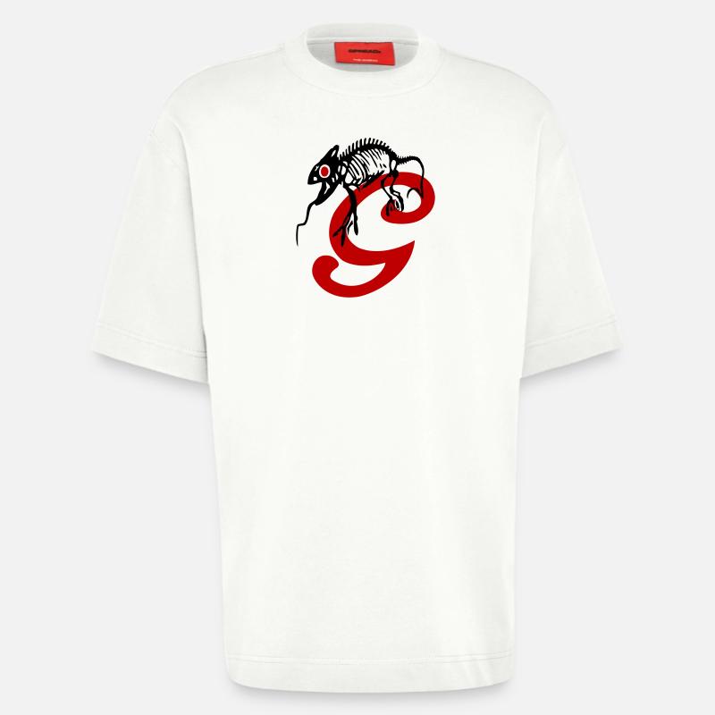 Gecko, Eidechse, Initiale - Heavyweight T-Shirt - made by SPREAD  - OFF WHITE