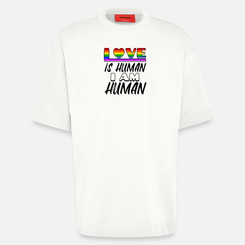 Liebe Regenbogen Menschenrechte Statement Lesben - Heavyweight T-Shirt - made by SPREAD - OFF WHITE