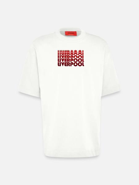 Liverpool Multitext Retro Design - Heavyweight T-Shirt - made by SPREAD  - OFF WHITE