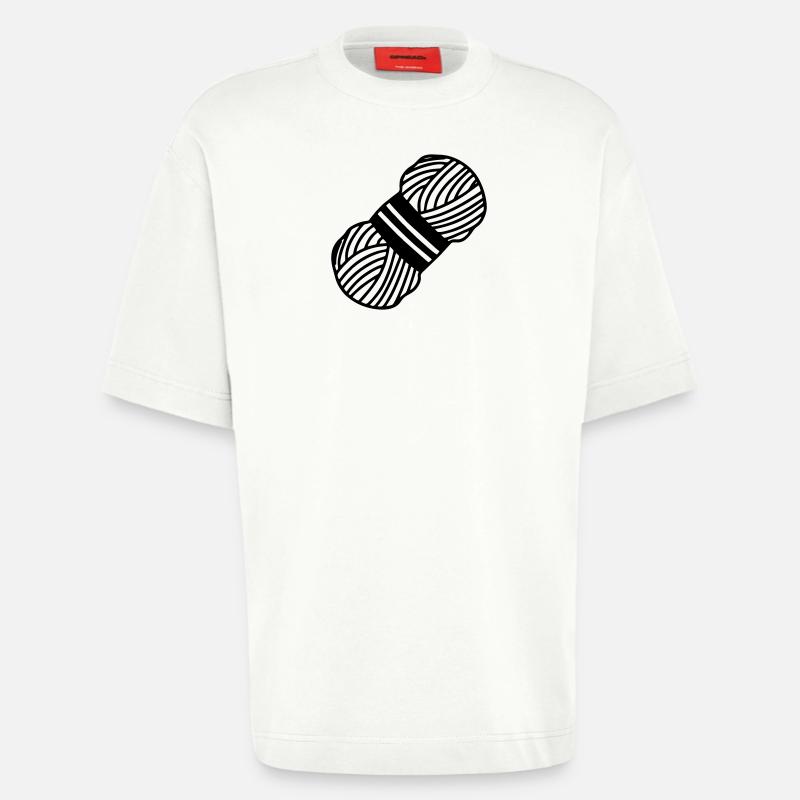 Wolle knoten oder häkeln - Heavyweight T-Shirt - made by SPREAD  - OFF WHITE
