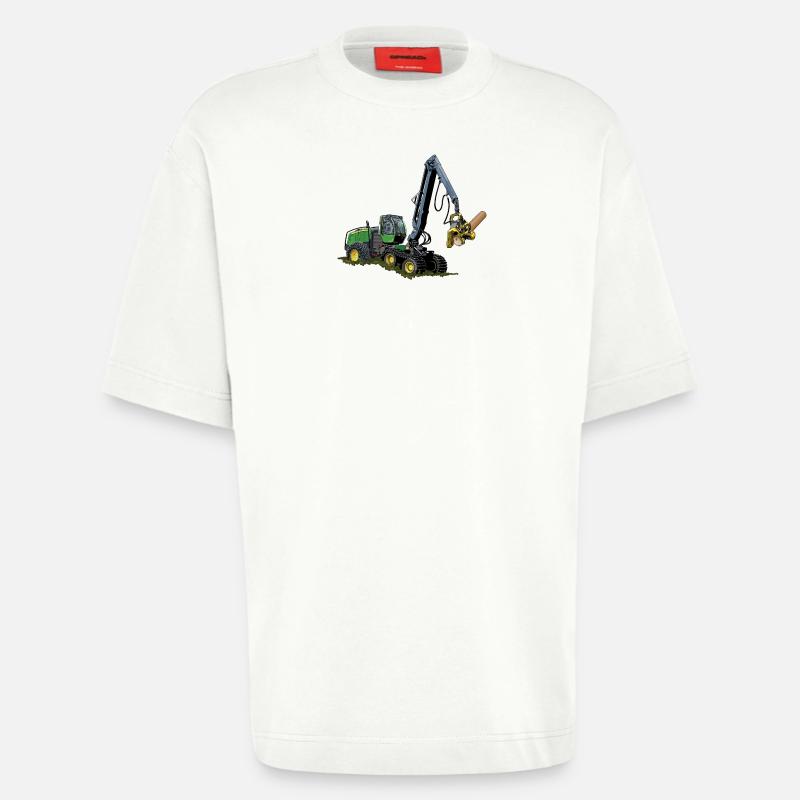 Harvester, Holzerntemaschine - Heavyweight T-Shirt - made by SPREAD  - OFF WHITE