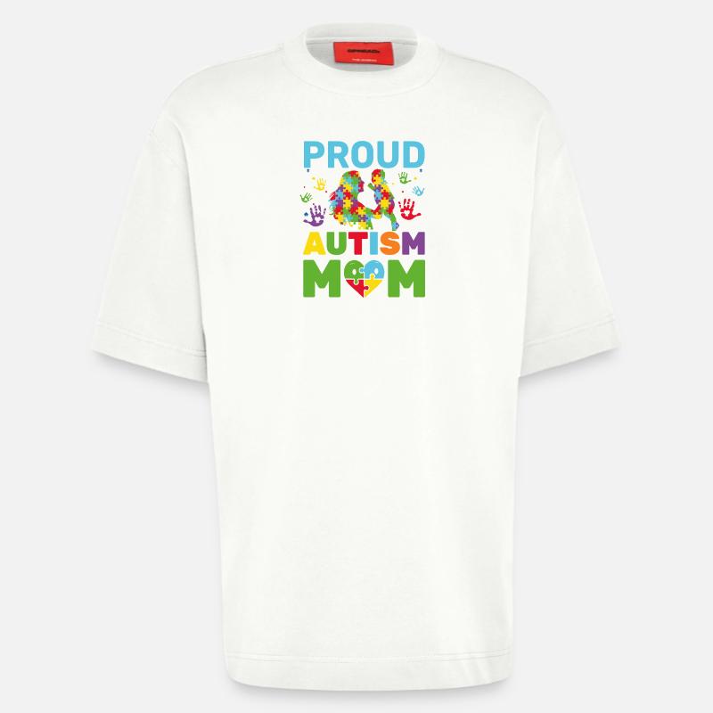 Stolze Autismus-Mutter-Bewusstseinsmutter - Heavyweight T-Shirt - made by SPREAD  - OFF WHITE