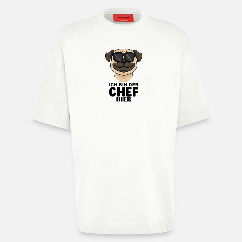 Cooler Hund Mops Chef Spruch - Heavyweight T-Shirt - made by SPREAD  - OFF WHITE