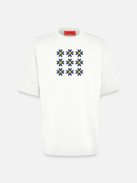FLOWER. FLOWER. NATURE. ECOLOGY. ANNIVERSARY - Heavyweight T-Shirt - made by SPREAD  - OFF WHITE