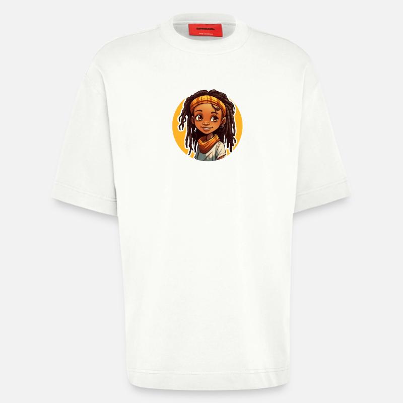 Lässiger Dreadlocks-Stil mit bunter Kopfbedeckung - Heavyweight T-Shirt - made by SPREAD  - OFF WHITE