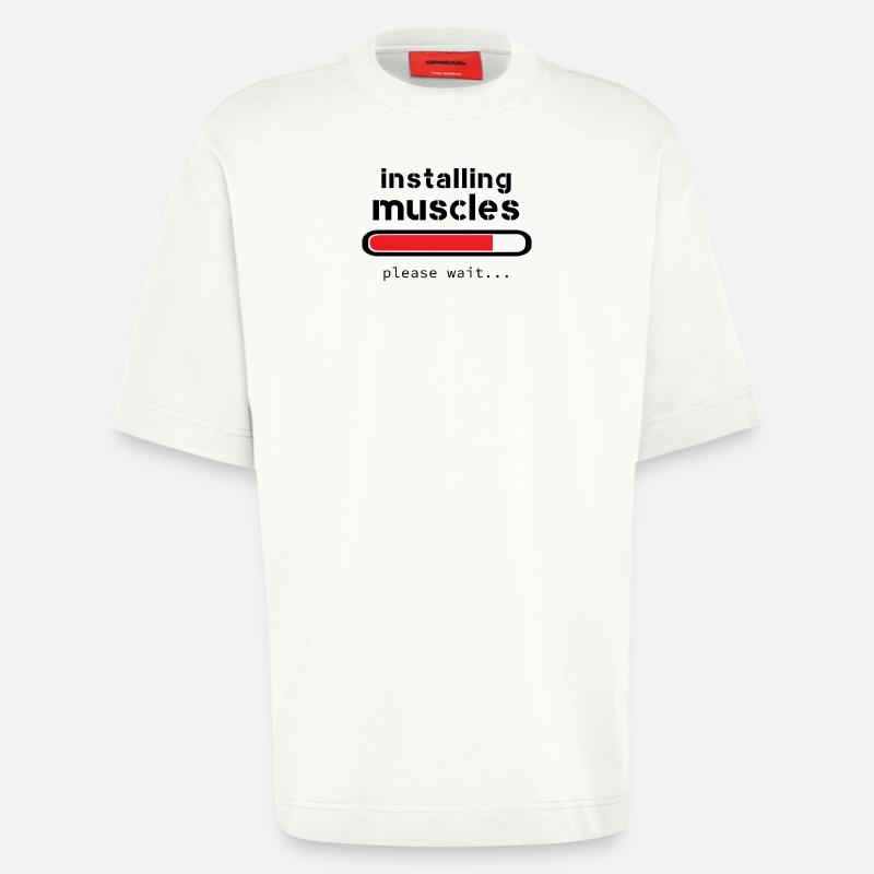installing muscles - Heavyweight T-Shirt - made by SPREAD  - OFF WHITE