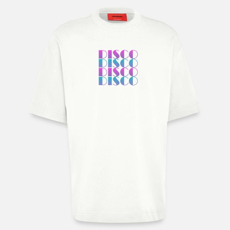 Lebendiges Disco-Textmuster-Design - Heavyweight T-Shirt - made by SPREAD  - OFF WHITE