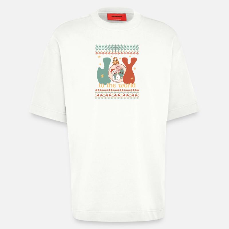 Pull de Noël moche - T-shirt bio épais oversize fabriqué en UE - OFF WHITE