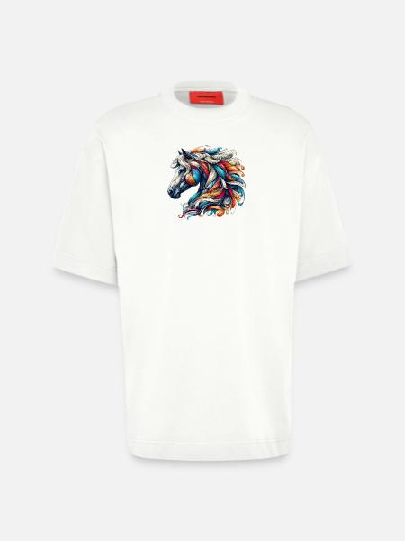 Cheval - T-shirt bio épais oversize fabriqué en UE - OFF WHITE