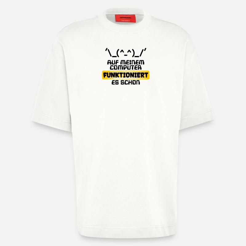Erklæring om udviklererklæring Kode Scripting Programmør - Heavyweight oversized organic T-shirt made in EU - OFF WHITE