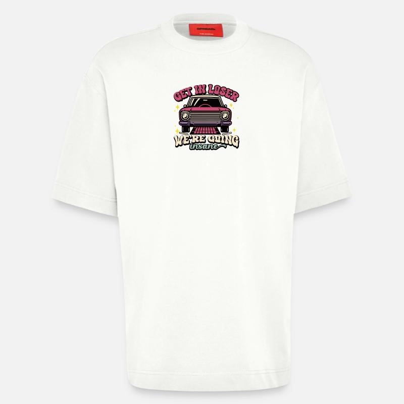 Retro Auto Verschwinde Wahnsinniges Design - Heavyweight T-Shirt - made by SPREAD  - OFF WHITE