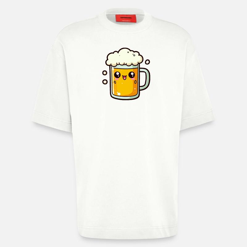 Comic Bier - Heavyweight T-Shirt - made by SPREAD  - OFF WHITE