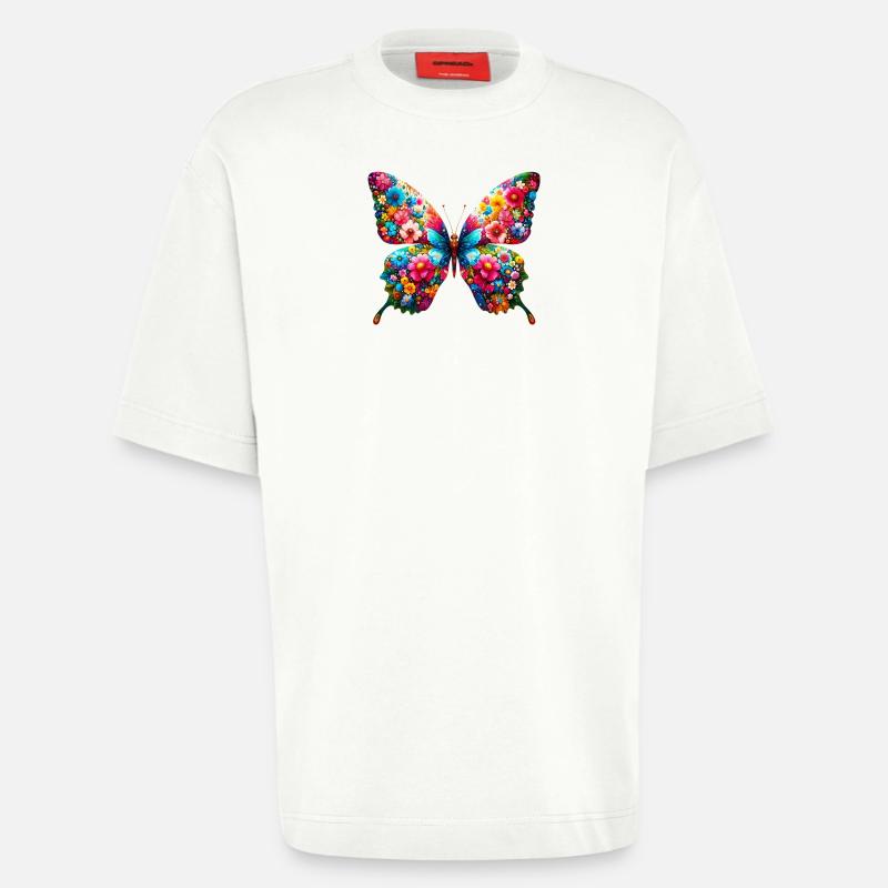 Papillon - T-shirt bio épais oversize fabriqué en UE - OFF WHITE