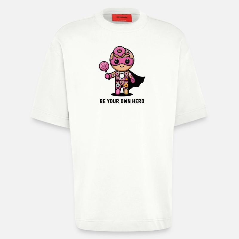 Sei dein eigener Helden-Donut-Charakter - Heavyweight T-Shirt - made by SPREAD  - OFF WHITE