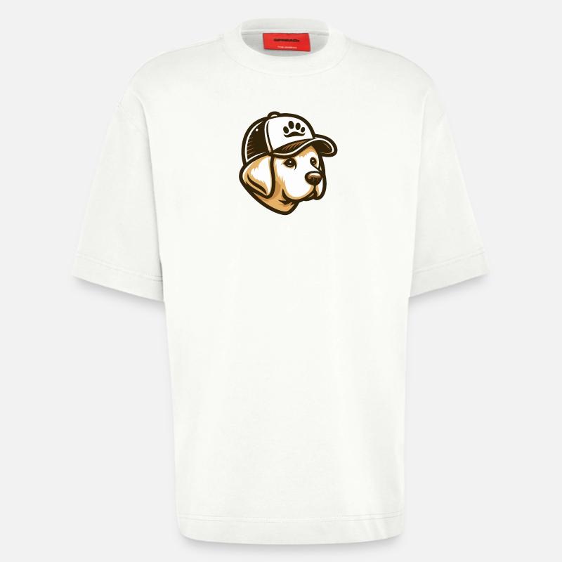 Labradorkopf mit Kappe - Heavyweight T-Shirt - made by SPREAD - OFF WHITE