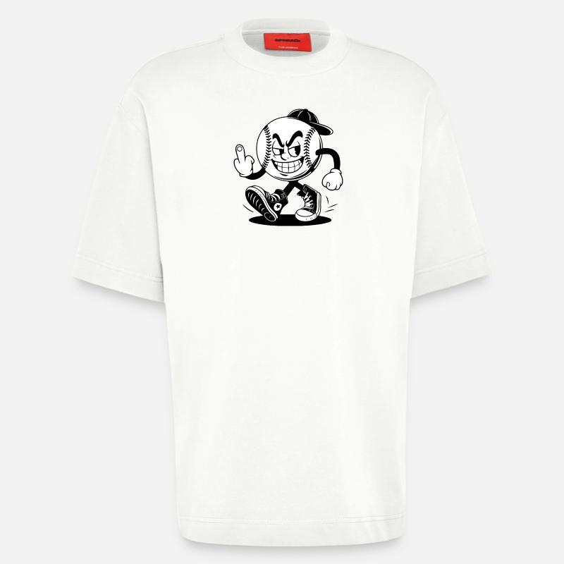Baseball mit einem selbstbewussten - Heavyweight T-Shirt - made by SPREAD  - OFF WHITE