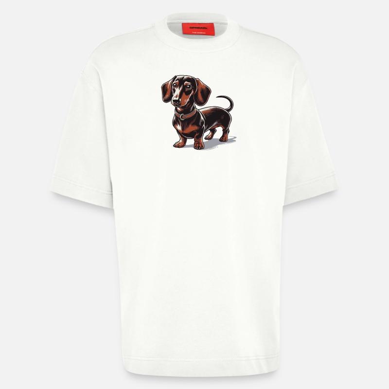 Teckel - T-shirt bio épais oversize fabriqué en UE - OFF WHITE