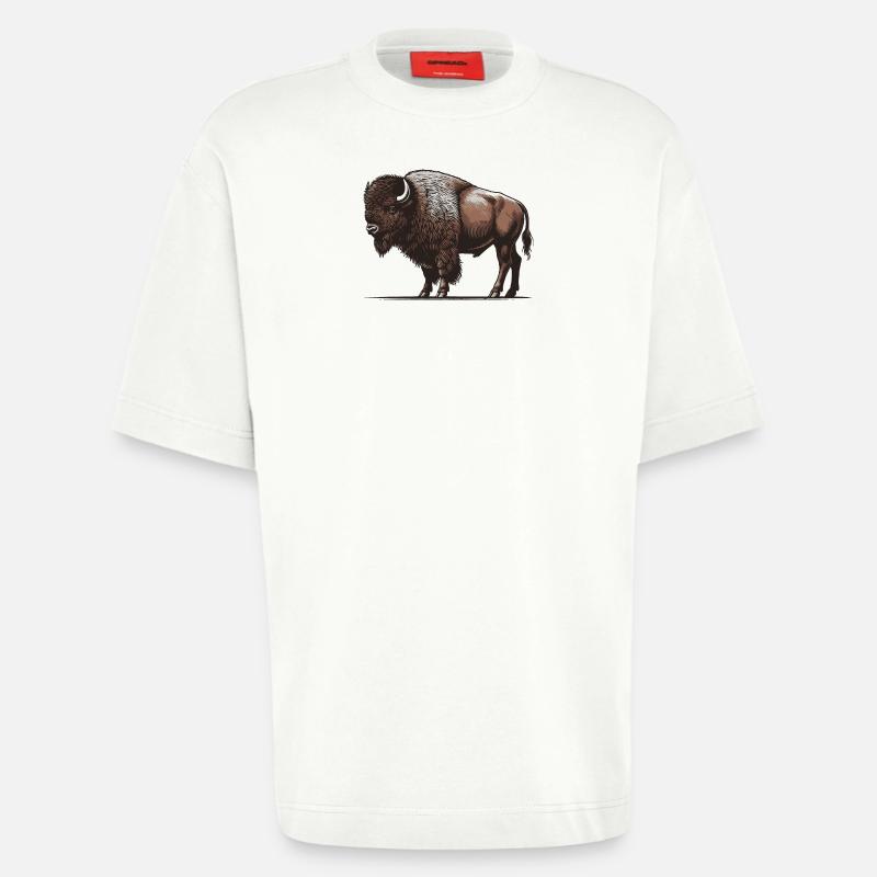 Bison - T-shirt bio épais oversize fabriqué en UE - OFF WHITE