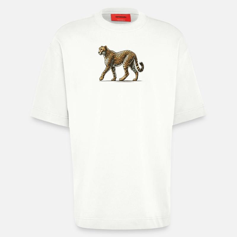 Guépard - T-shirt bio épais oversize fabriqué en UE - OFF WHITE