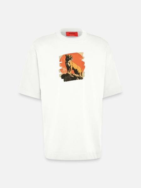 Lion from mountain Retro - Heavyweight T-Shirt - made by SPREAD  - OFF WHITE