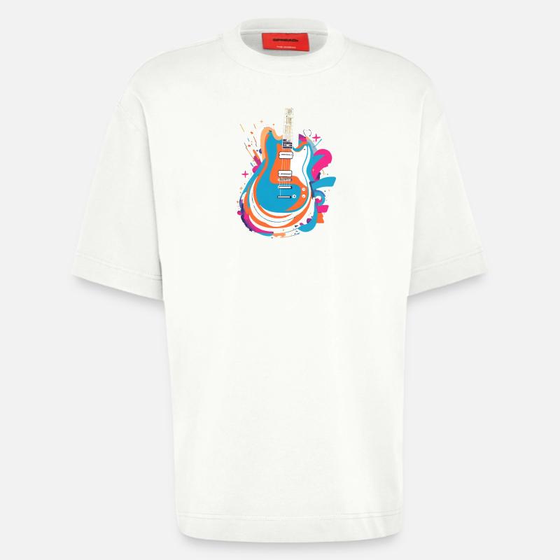 Bunte E-Gitarre - Heavyweight T-Shirt - made by SPREAD  - OFF WHITE