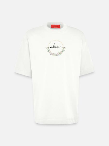 Adriane! Name: Floral - Heavyweight T-Shirt - made by SPREAD - OFF WHITE