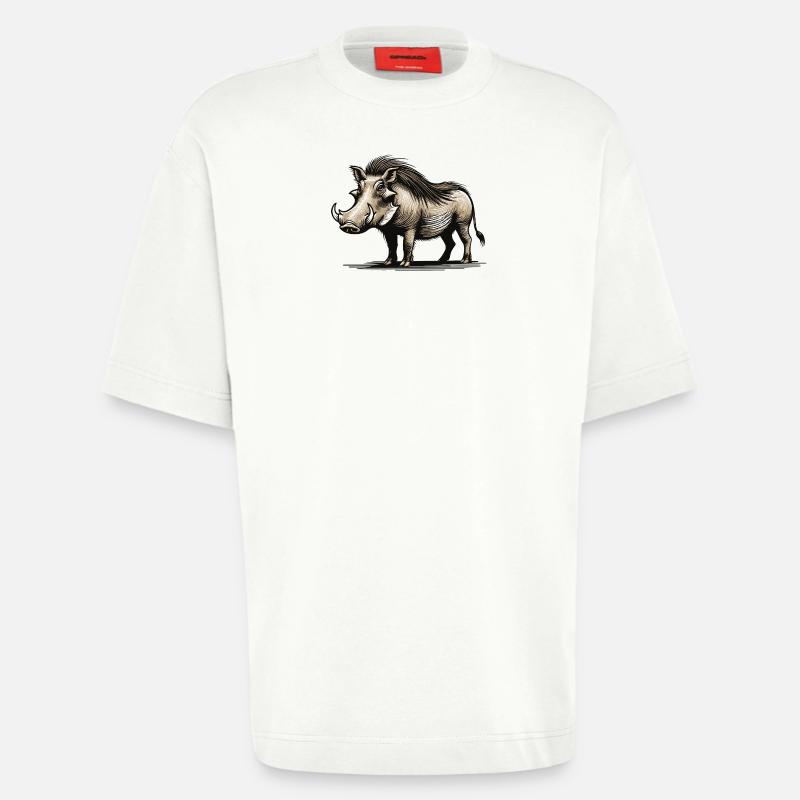 Phacochère - T-shirt bio épais oversize fabriqué en UE - OFF WHITE