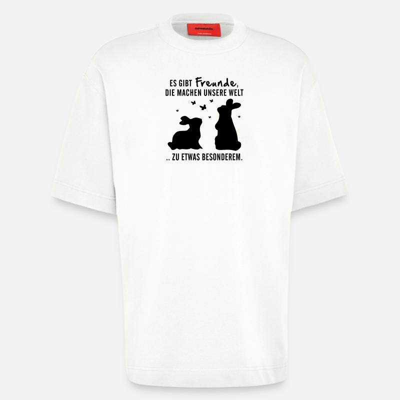 Freunde Hasen Leben - Heavyweight T-Shirt - made by SPREAD  - OFF WHITE