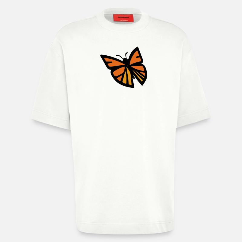 Monarque papillon - T-shirt bio épais oversize fabriqué en UE - OFF WHITE