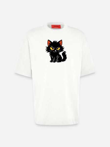 Chaton doux - T-shirt bio épais oversize fabriqué en UE - OFF WHITE
