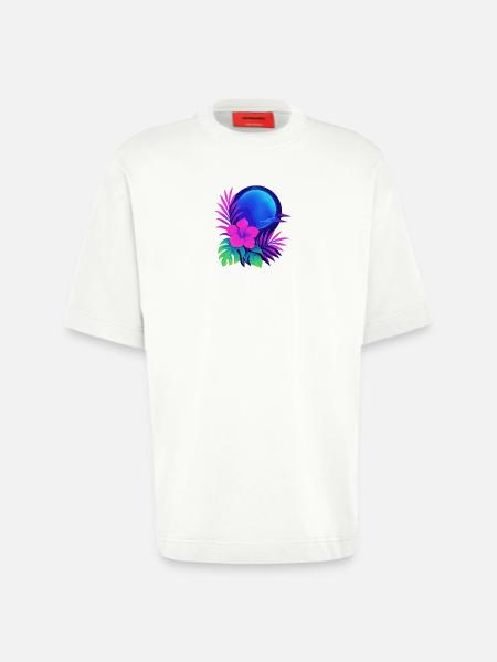 Neon Tropic Moon - Heavyweight T-Shirt - made by SPREAD - OFF WHITE