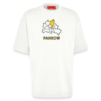 PANKOW, Stadtteil von Berlin - Heavyweight T-Shirt - made by SPREAD  - OFF WHITE - Vorne - Fiona (171cm)