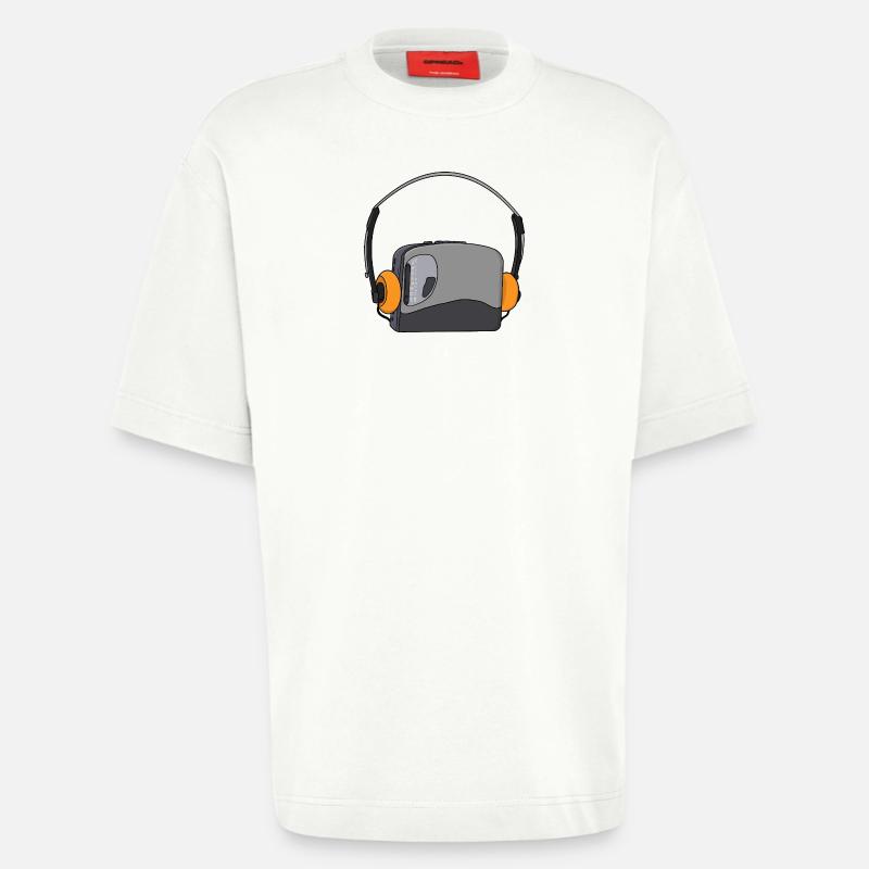 Cooler tragbarer Kassetten-Audio-Player - Heavyweight T-Shirt - made by SPREAD  - OFF WHITE