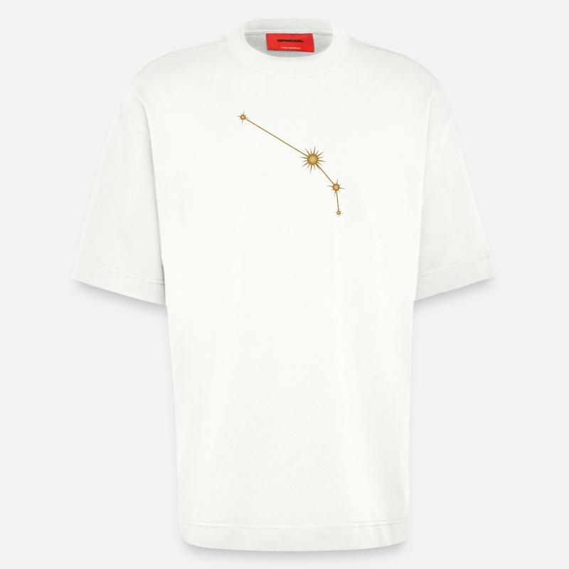 Stern Konstellation Widder Sternzeichen Sternzeichen Golden - Heavyweight T-Shirt - made by SPREAD - OFF WHITE