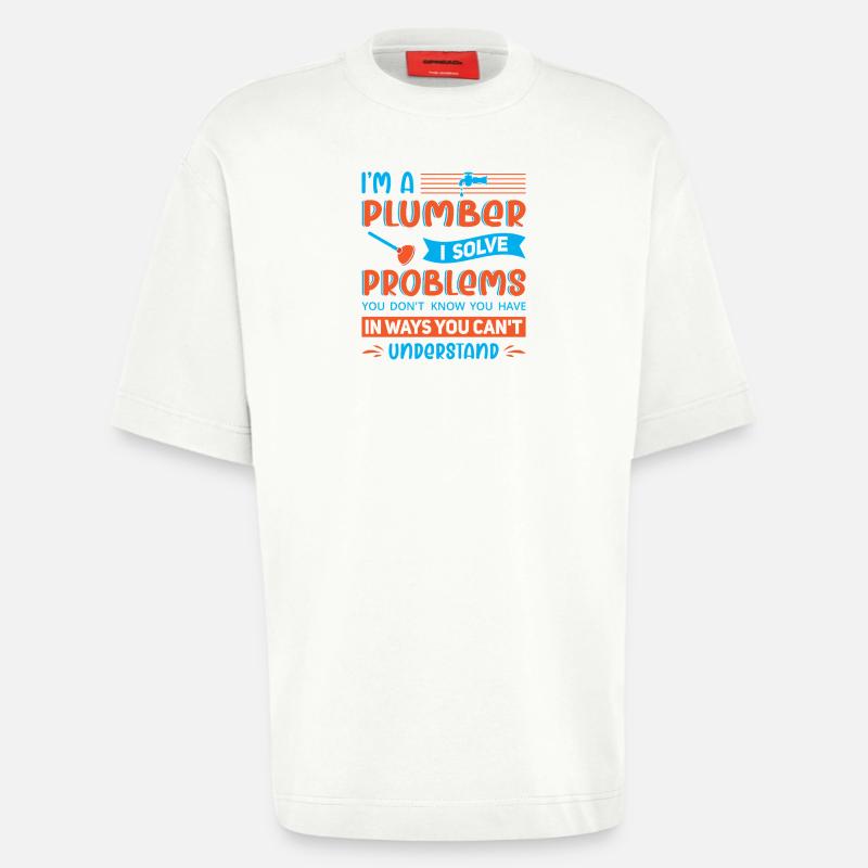 Heating Engineer Heating Construction Plumber Plumber - Heavyweight T-Shirt - made by SPREAD  - OFF WHITE