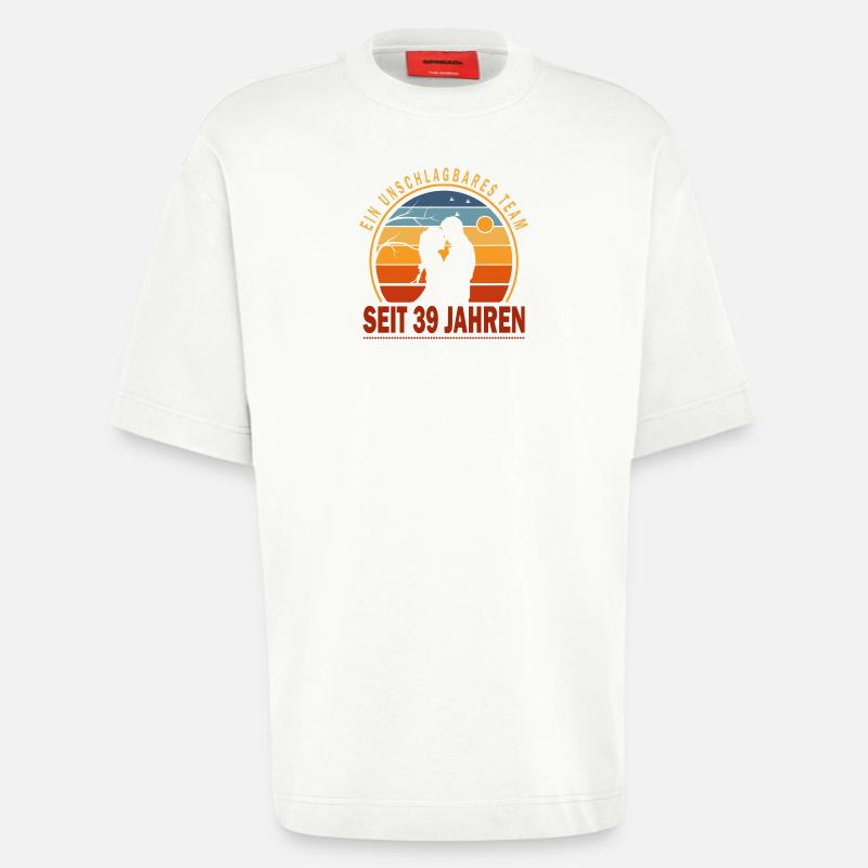 39 Jahre Beziehung Geschenk Ehemann Ehefrau - Heavyweight T-Shirt - made by SPREAD  - OFF WHITE