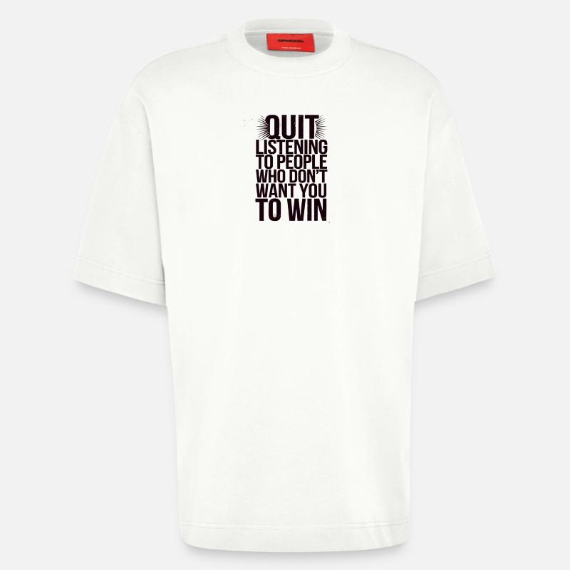 Conception de citations d’arrêt de l’écoute - T-shirt bio épais oversize fabriqué en UE - OFF WHITE