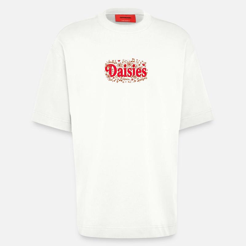 Conception de chansons de dames joyeuses - T-shirt bio épais oversize fabriqué en UE - OFF WHITE