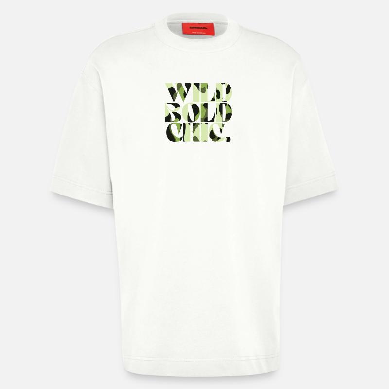 Wild Bold Chic Camouflage Chic - Heavyweight T-Shirt - made by SPREAD - OFF WHITE