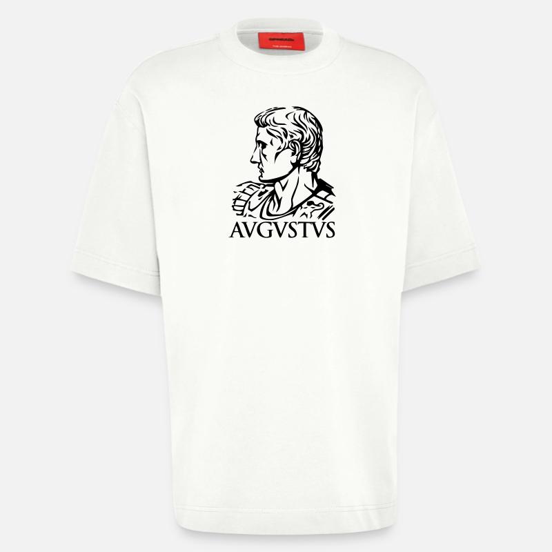 Augustus Römischer Kaiser "AVGVSTVS" Geschichte Tribut - Heavyweight T-Shirt - made by SPREAD  - OFF WHITE