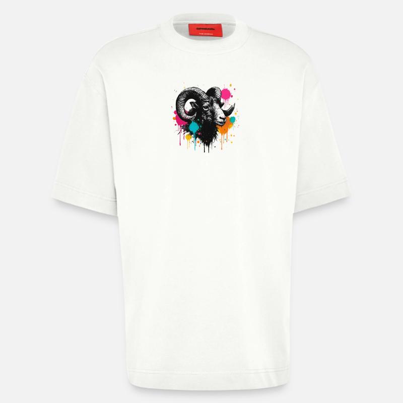 Widderkopf Graffiti Farbexplosion - Heavyweight T-Shirt - made by SPREAD  - OFF WHITE