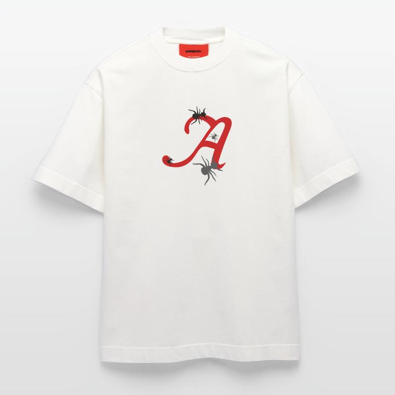 Lettre A Initiale T-shirt bio épais oversize fabriqué en UE