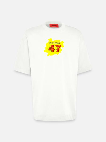 Map Lot et Garonne 47 - Heavyweight T-Shirt - made by SPREAD  - OFF WHITE