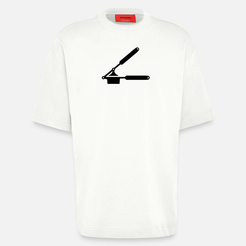Knoblauch Presse oder Spätzle Presse - Heavyweight T-Shirt - made by SPREAD  - OFF WHITE
